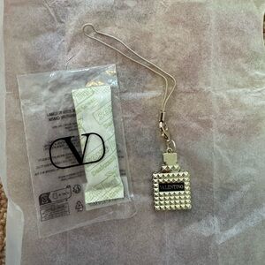 Valentino Gold-Tone Studded Keychain Charm